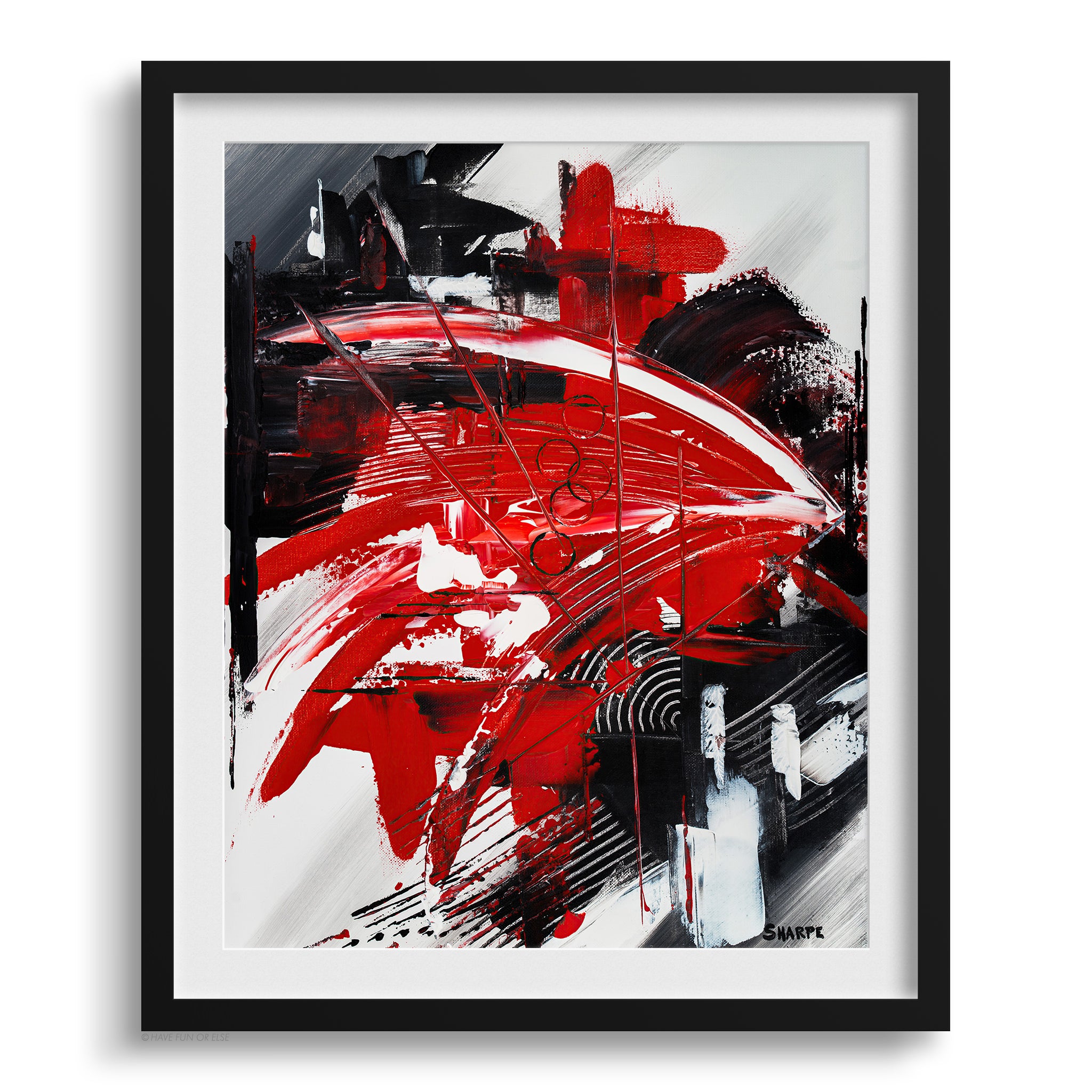 Doug Sharpe Accident Abstract Art Print Black Frame
