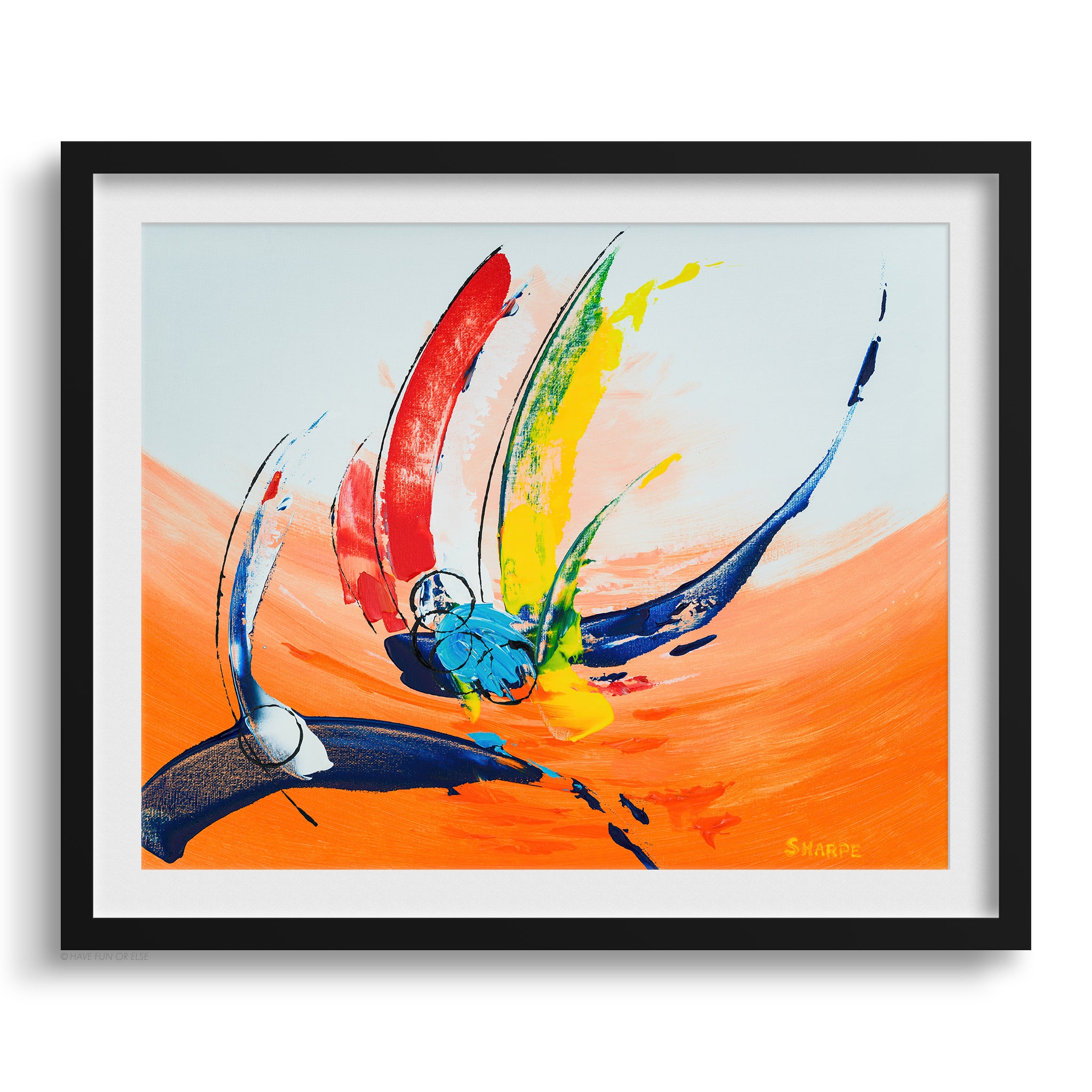 Doug Sharpe Across Abstract Art Print Black Frame