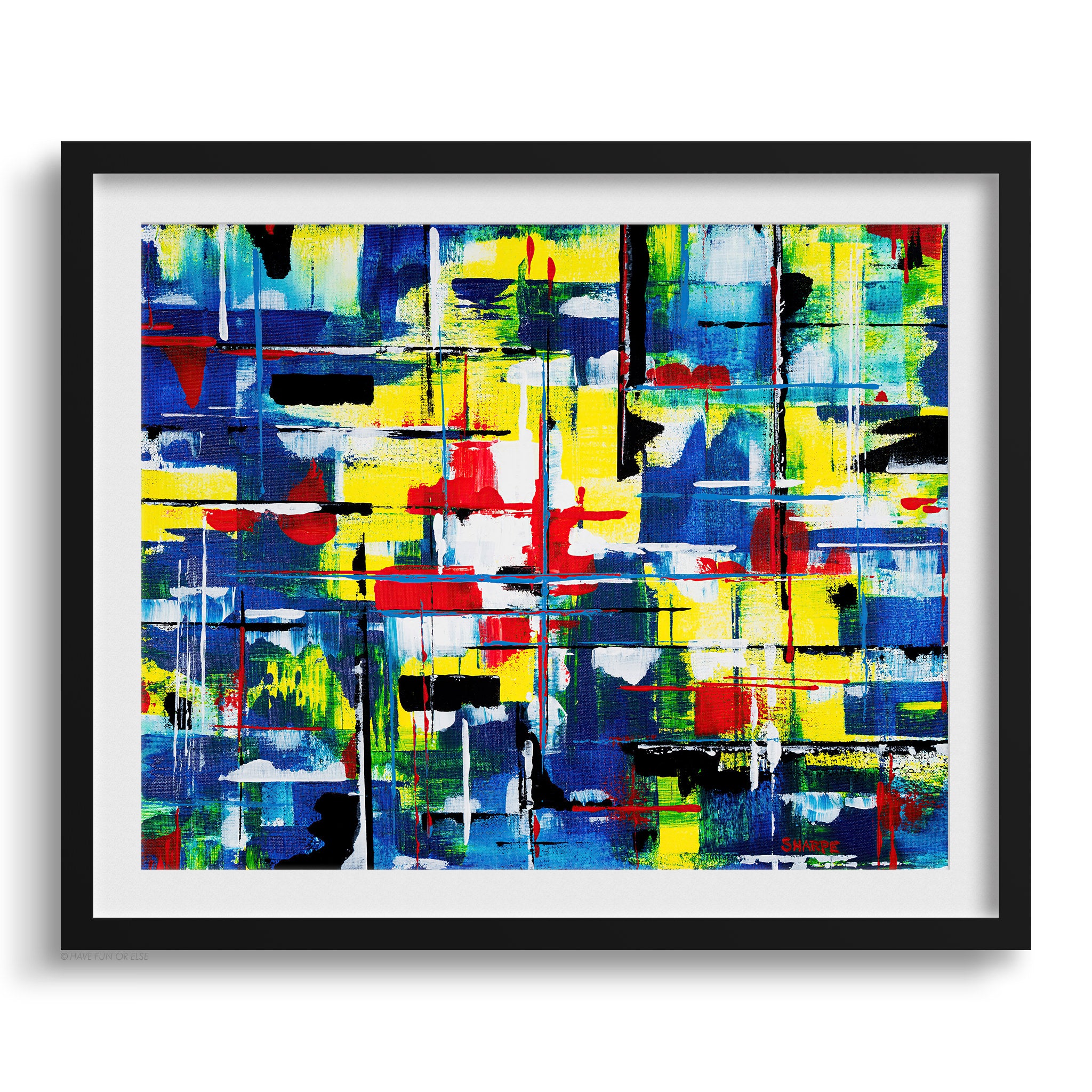 Doug Sharpe Birthday Abstract Art Print Black Frame