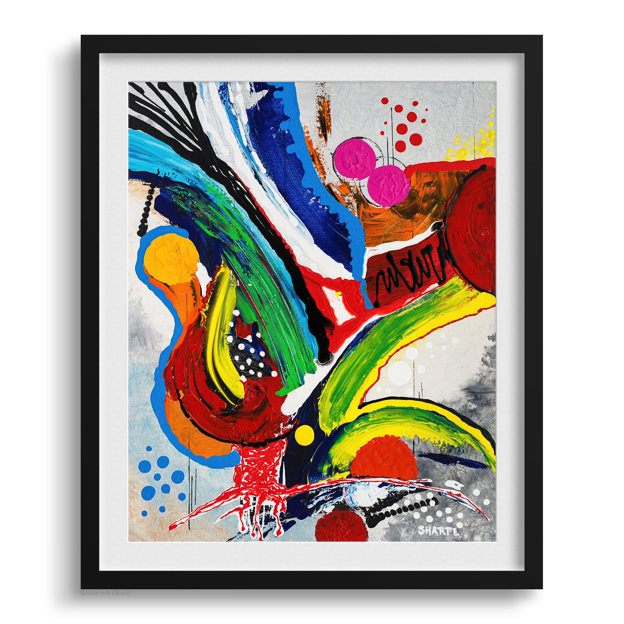 Doug Sharpe Bizarre Abstract Art Print Black Frame