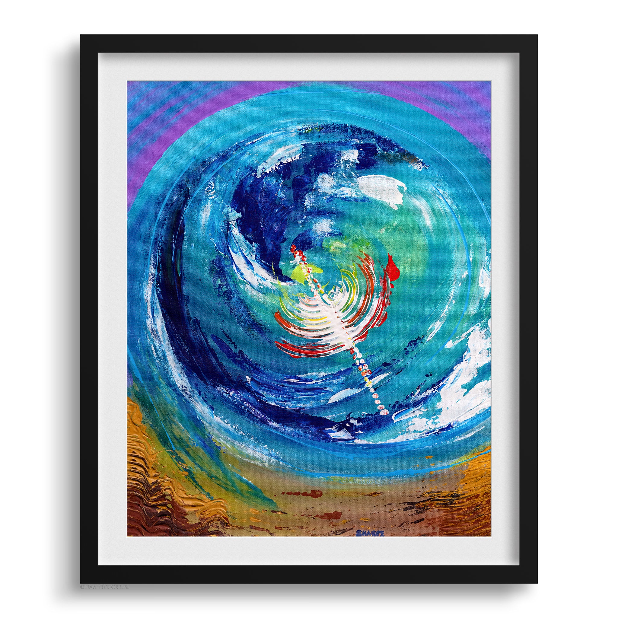 Doug Sharpe California Dreaming Abstract Art Print Black Frame