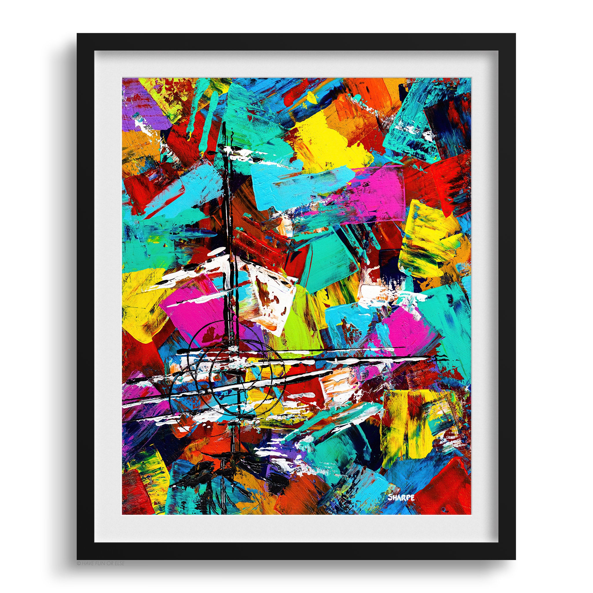 Doug Sharpe Camo Abstract Art Print Black Frame