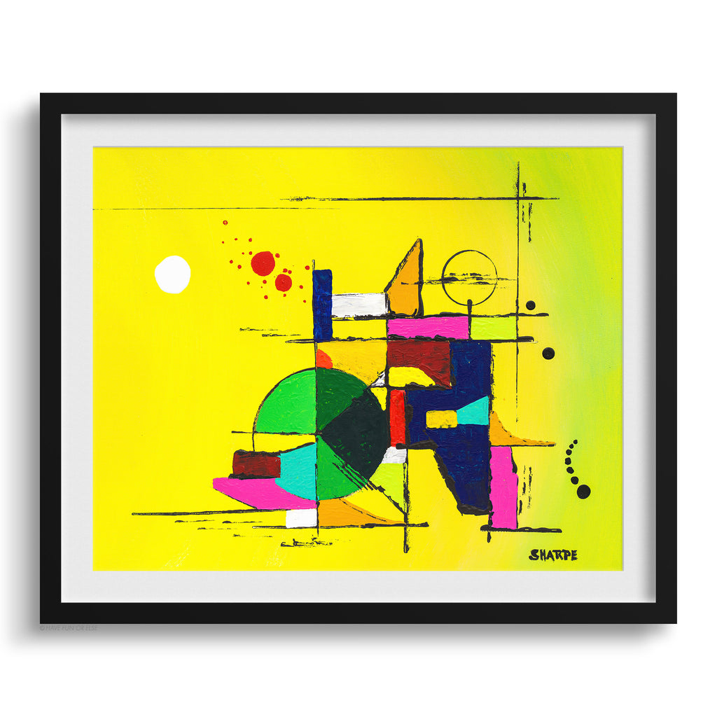 Doug Sharpe Circus Abstract Art Print Black Frame