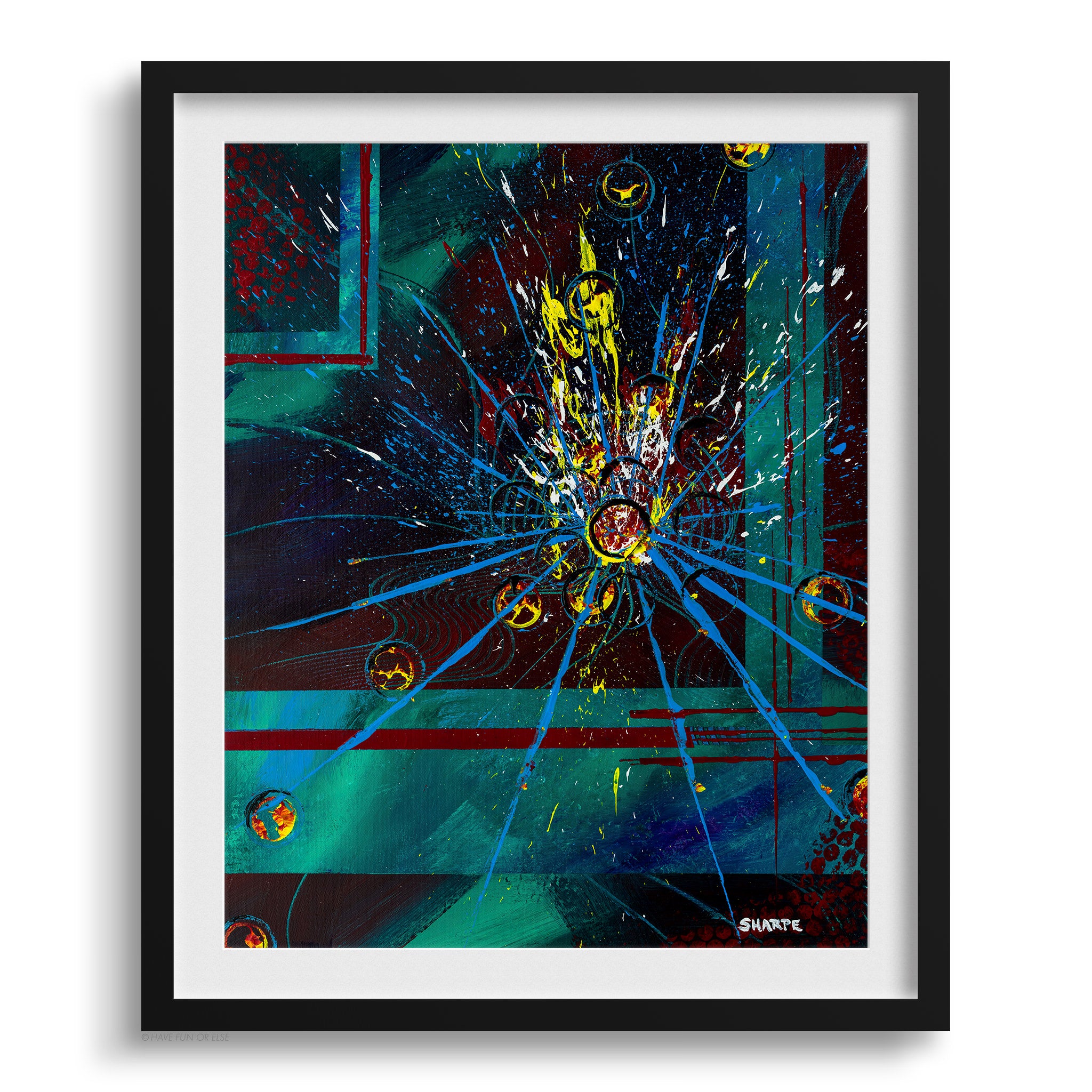 Doug Sharpe Cracked Abstract Art Print Black Frame