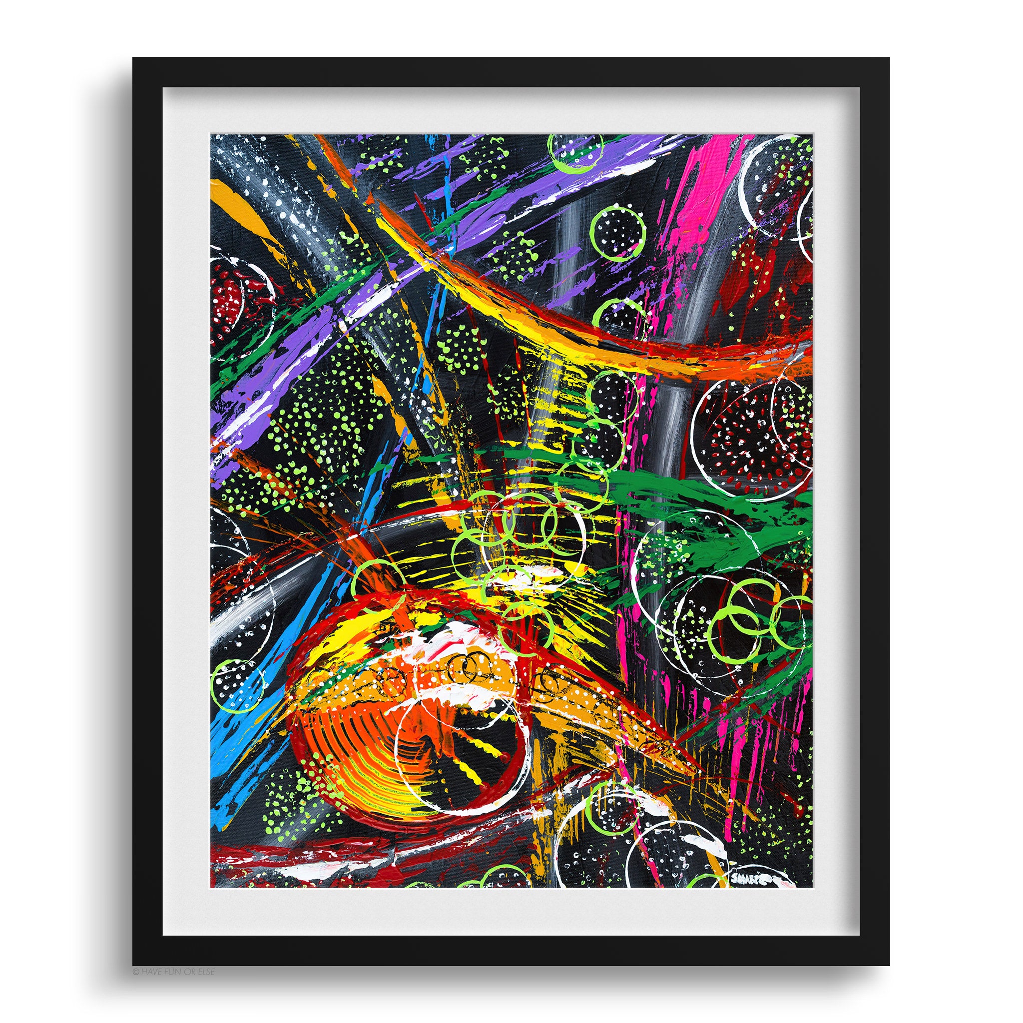 Doug Sharpe Depth Charge Abstract Art Print Black Frame