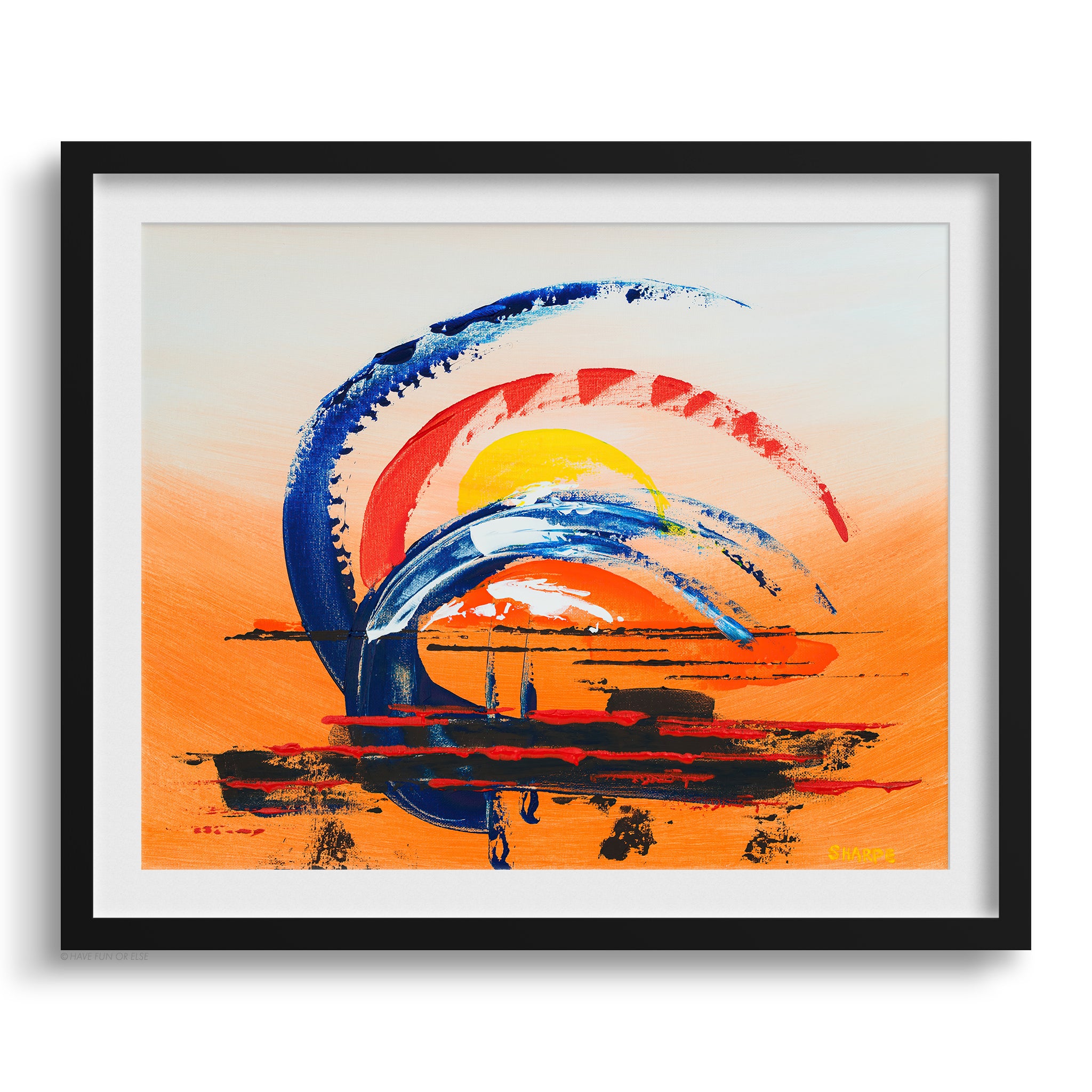 Doug Sharpe Down Under Abstract Art Print Black Frame