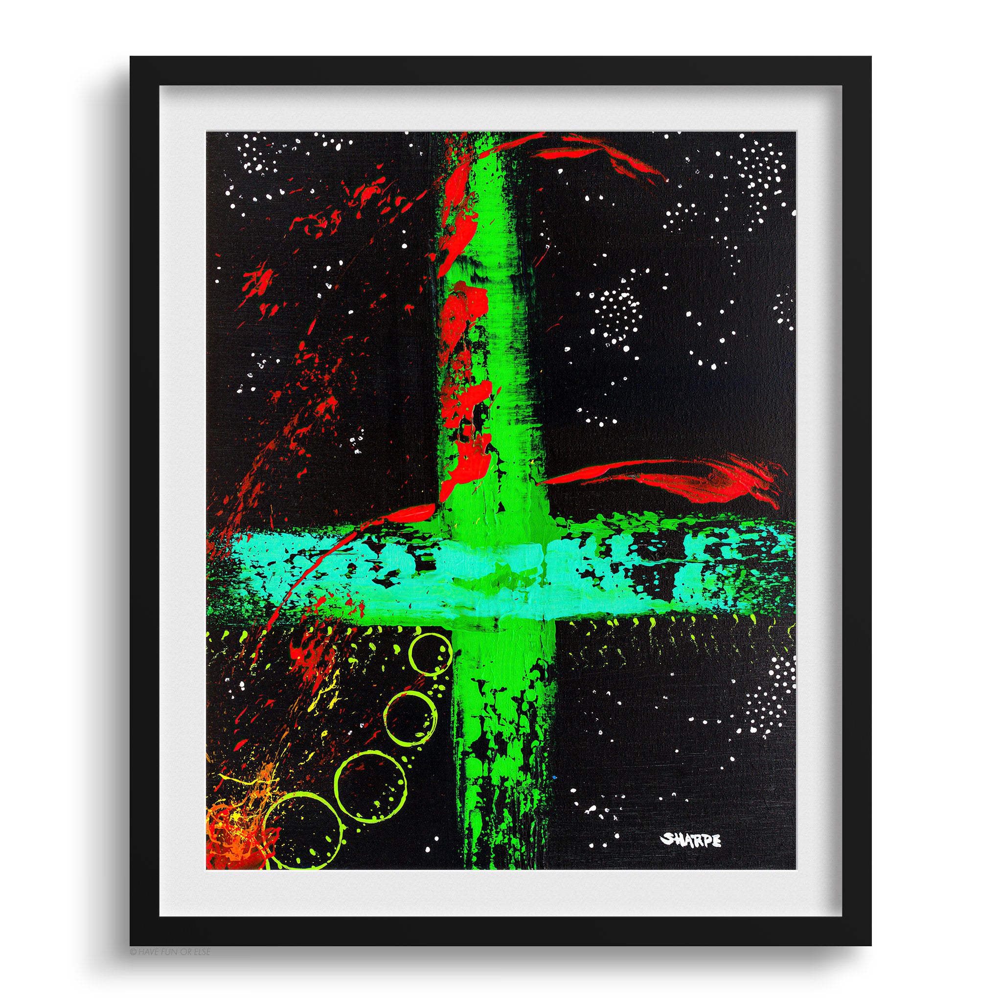 Doug Sharpe Encounter Abstract Art Print Black Frame