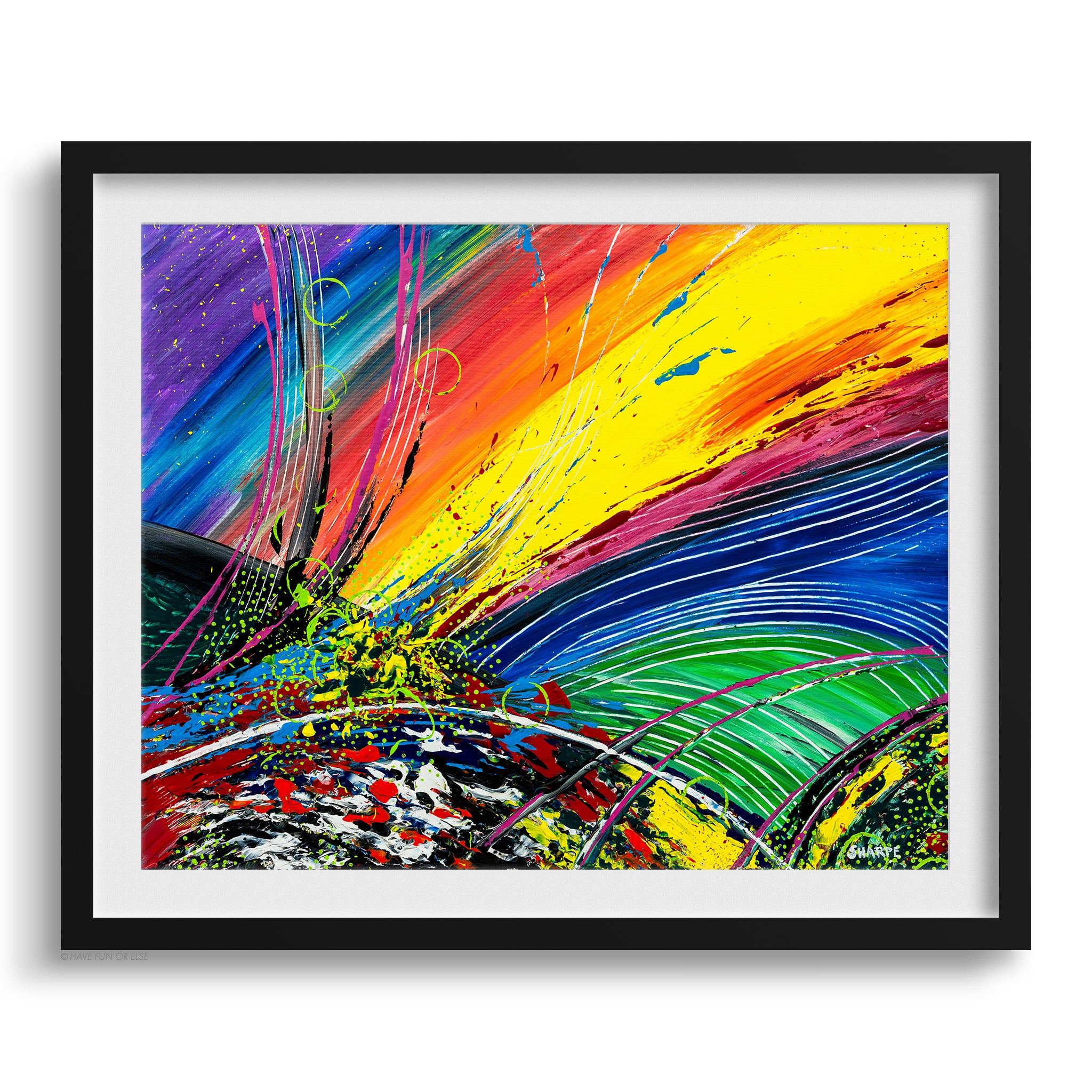 Doug Sharpe Euphoria Abstract Art Print Black Frame