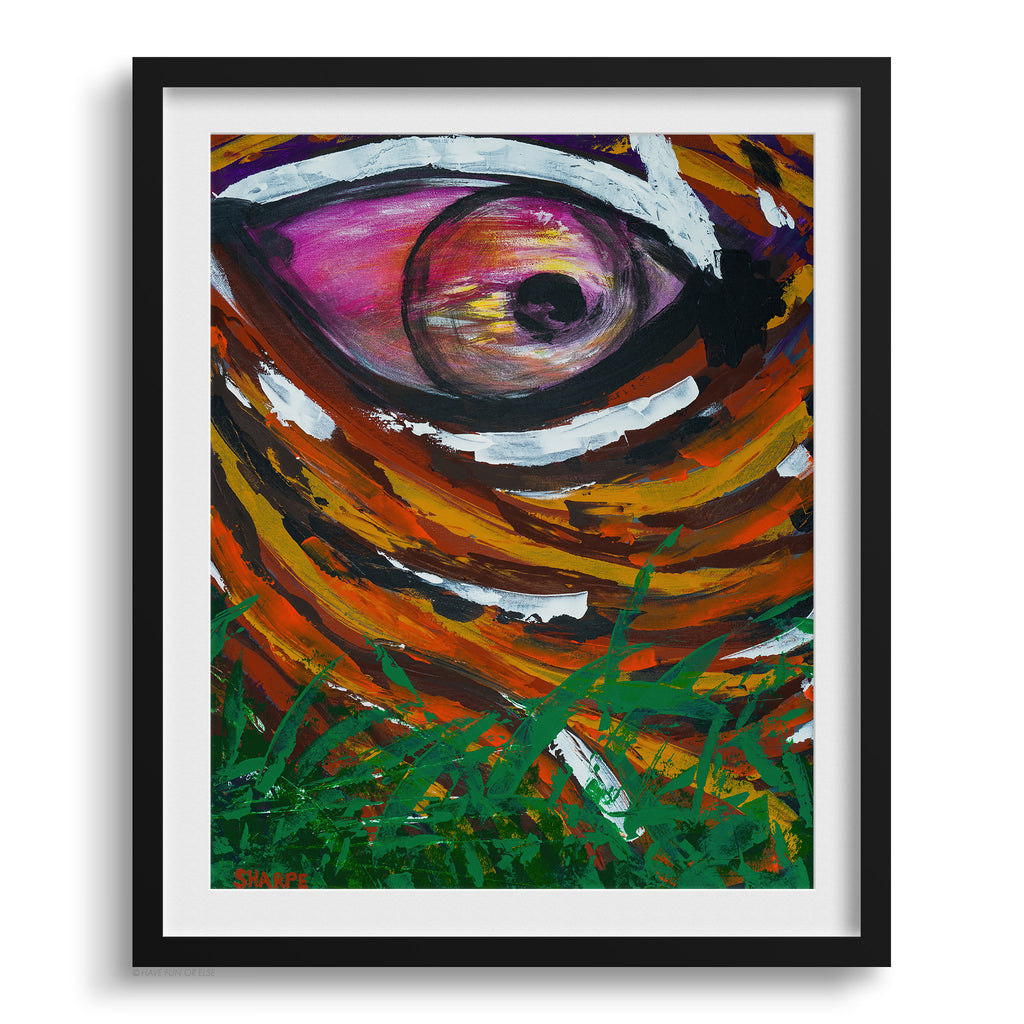 Doug Sharpe Eye Of The Tiger Abstract Art Print Black Frame
