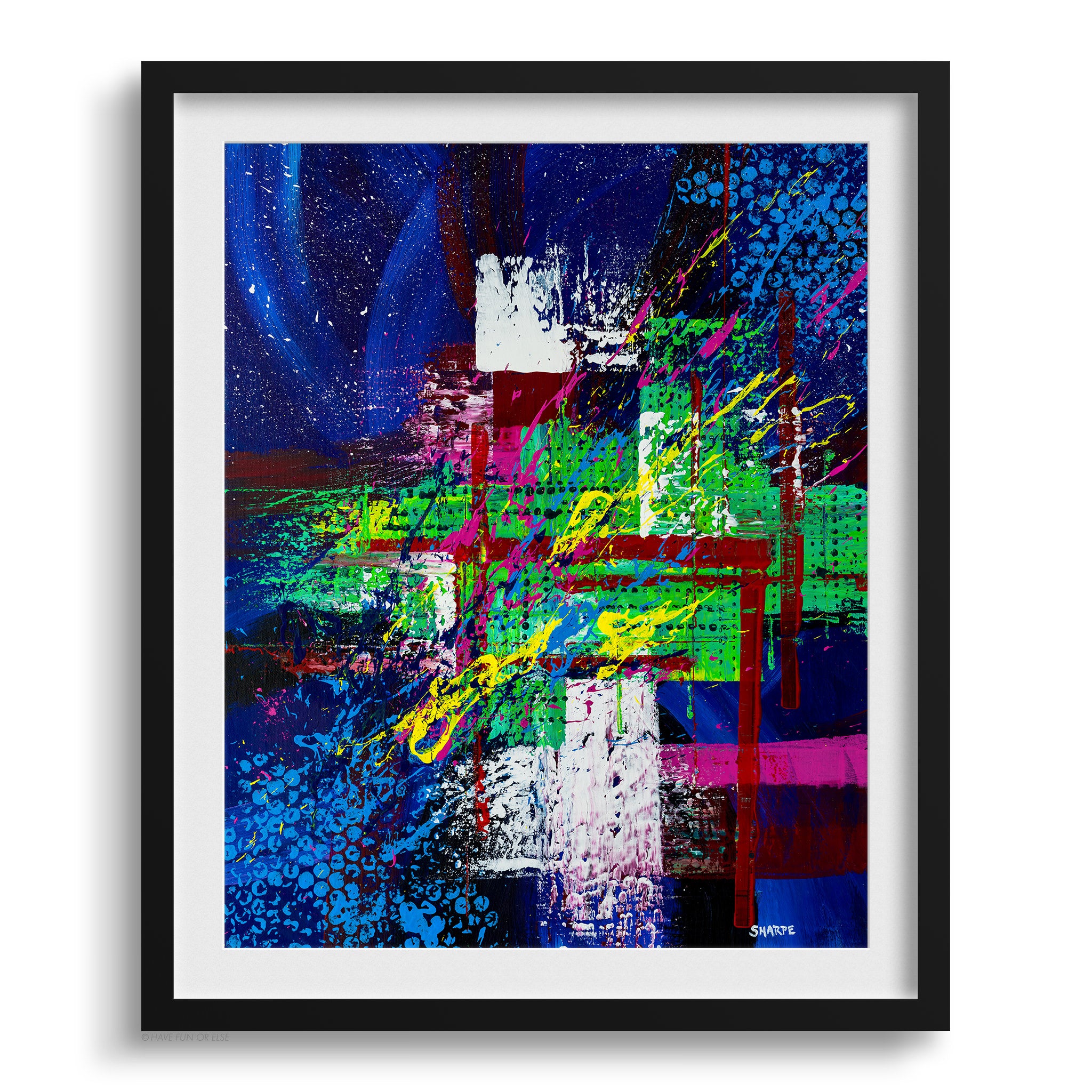 Doug Sharpe Far Out Abstract Art Print Black Frame