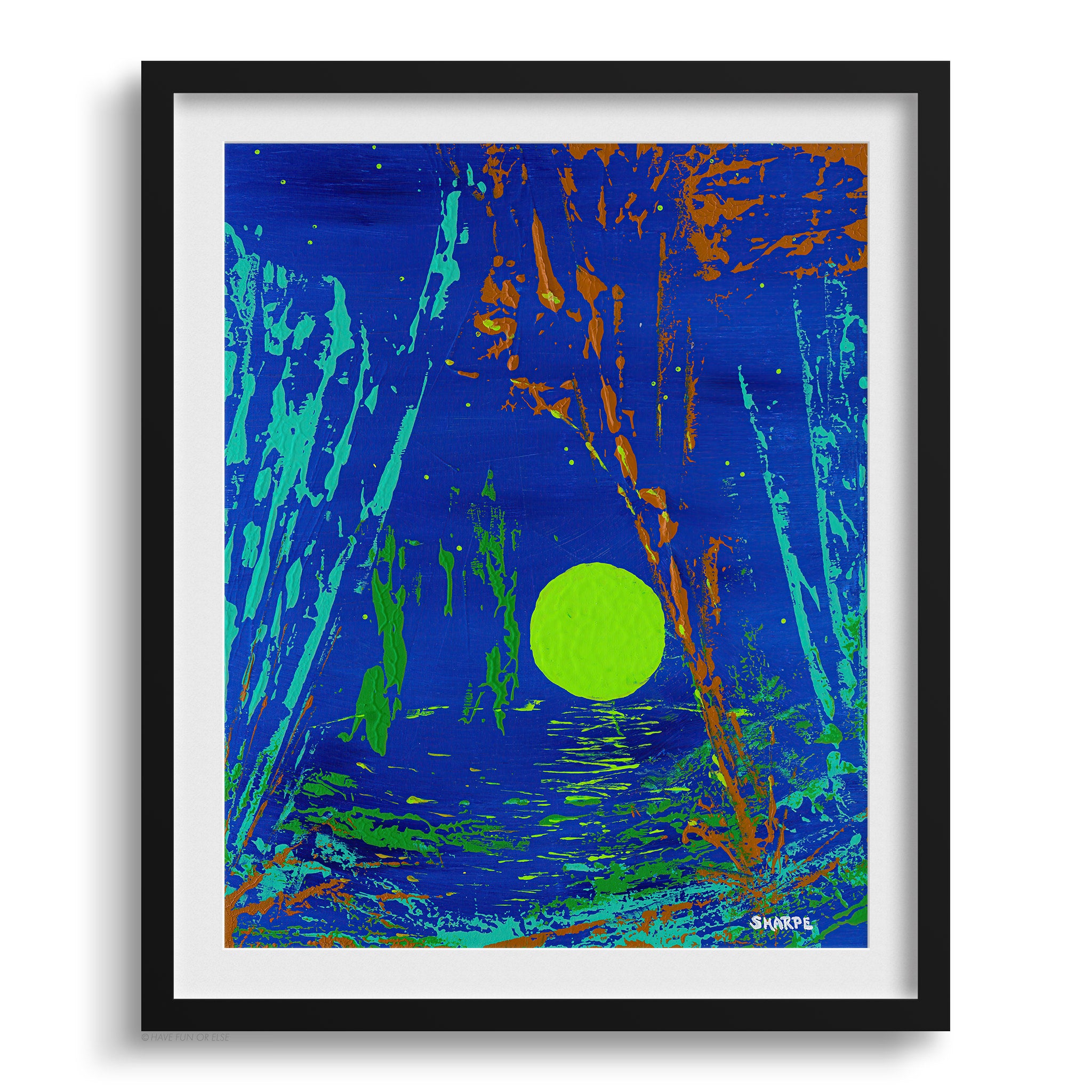 Doug Sharpe Glow Abstract Art Print Black Frame