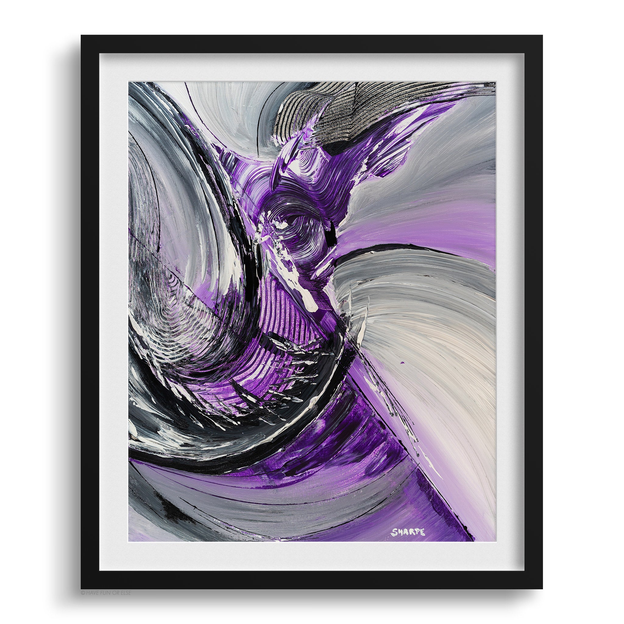 Doug Sharpe Grim Reaper Abstract Art Print Black Frame