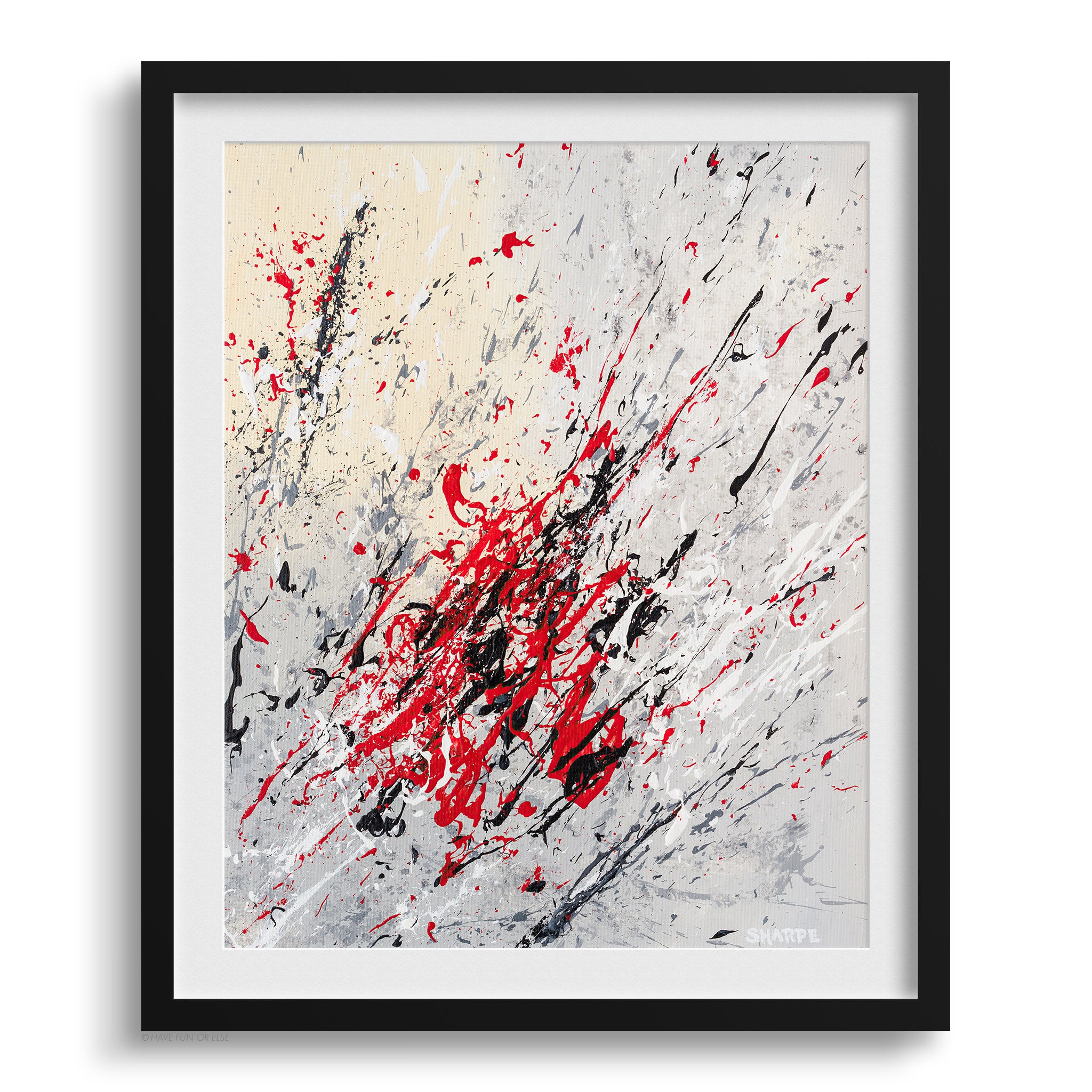 Doug Sharpe Hangover Abstract Art Print Black Frame