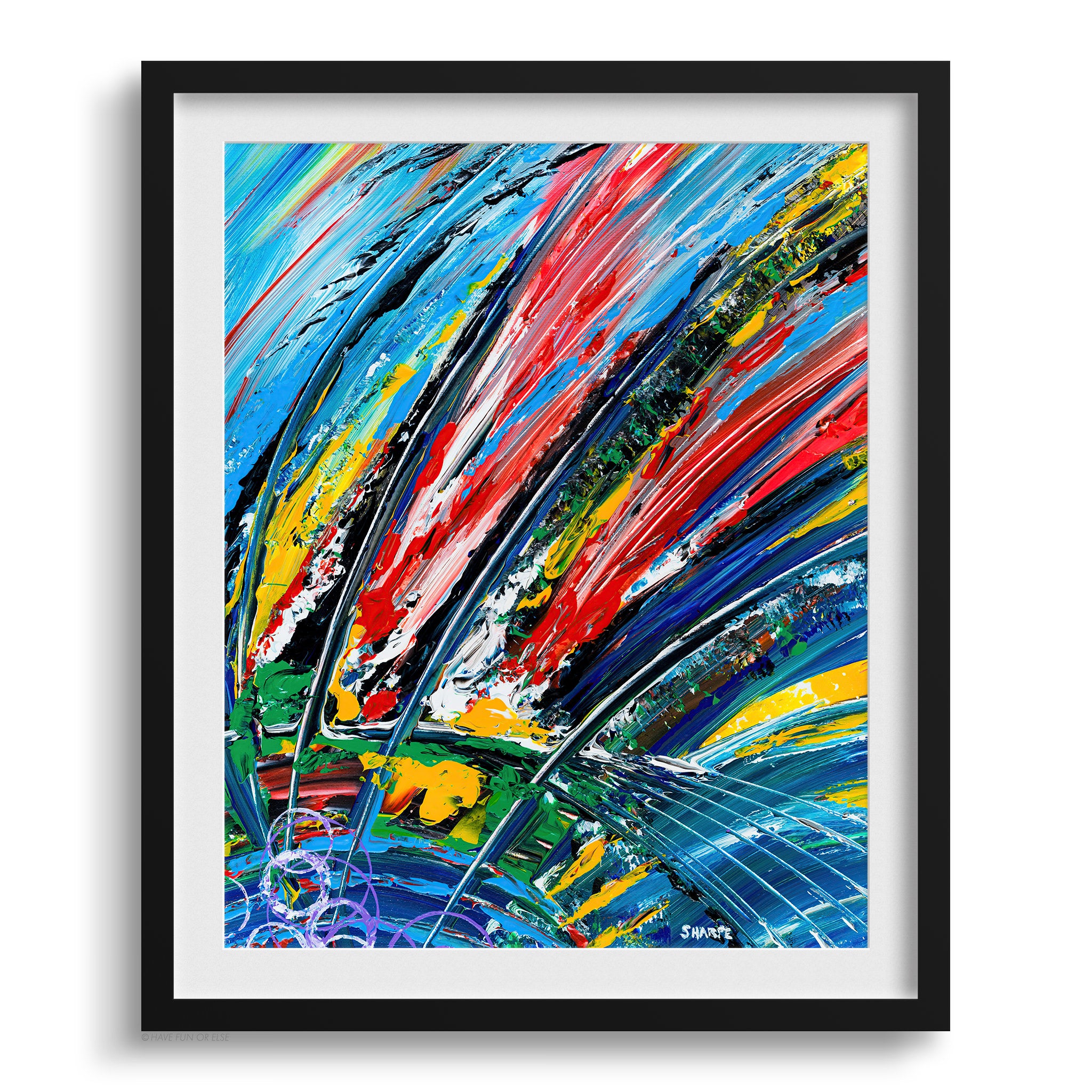Doug Sharpe Headdress Abstract Art Print Black Frame