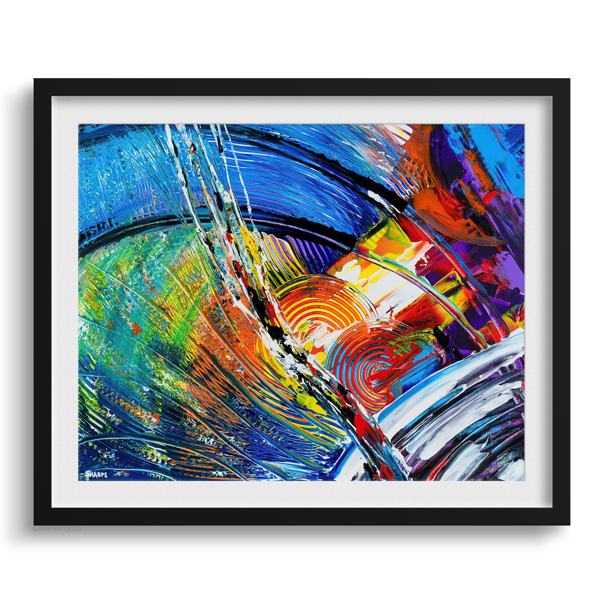Doug Sharpe High Beams Abstract Art Print Black Frame
