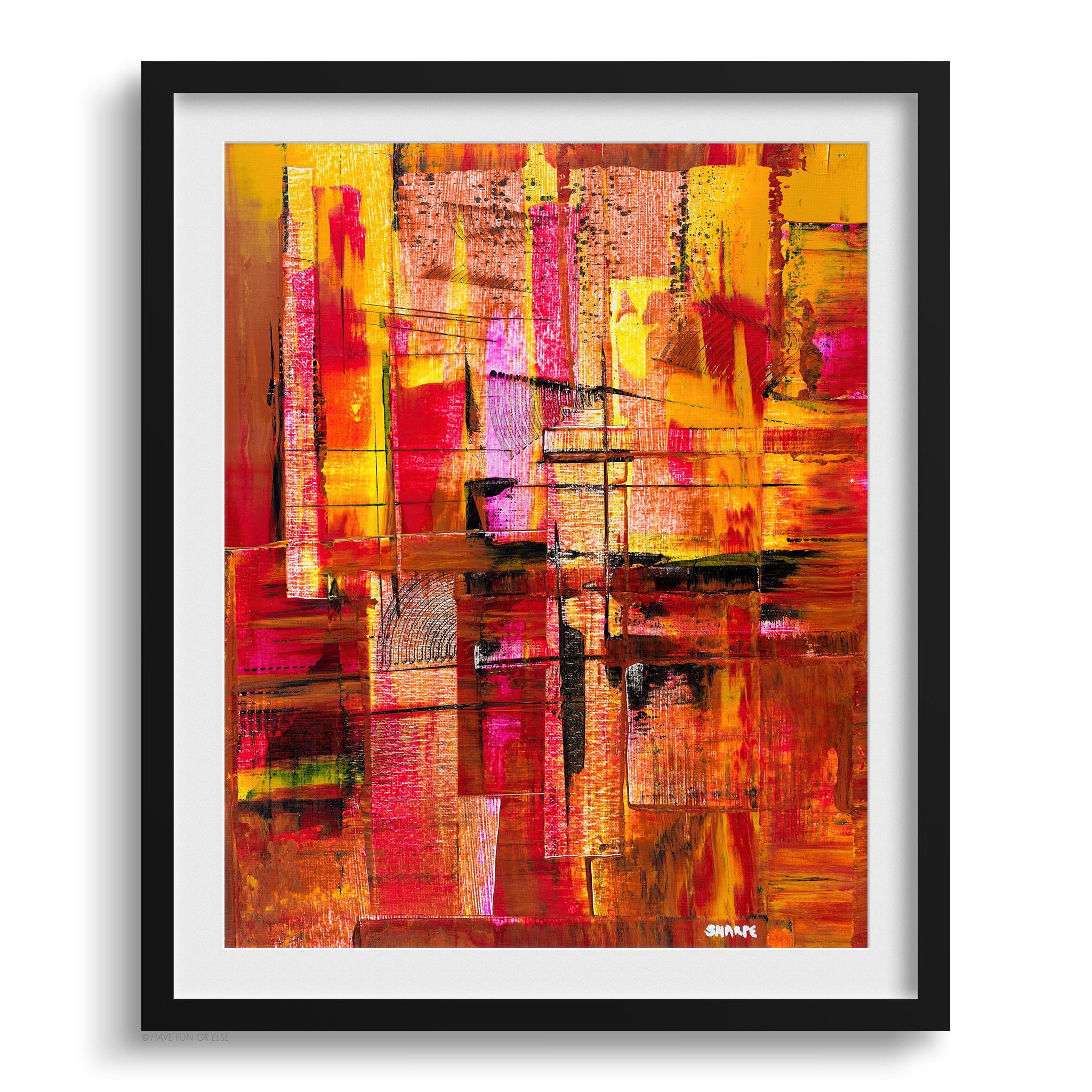 Doug Sharpe Maze Abstract Art Print Black Frame