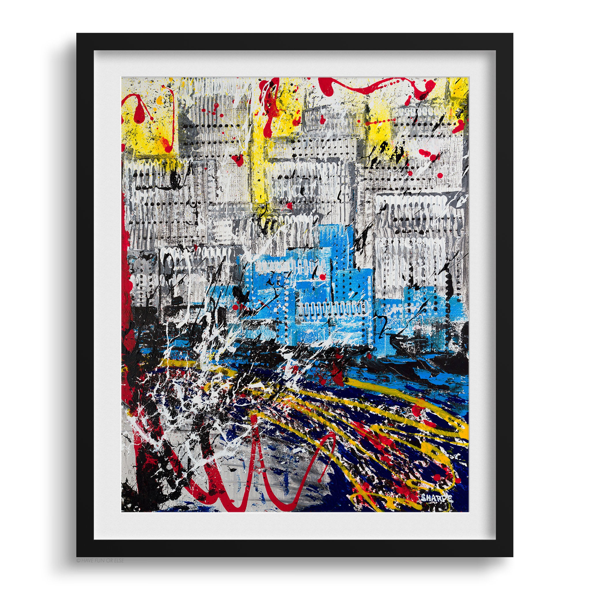Doug Sharpe Metropolis Abstract Art Print Black Frame