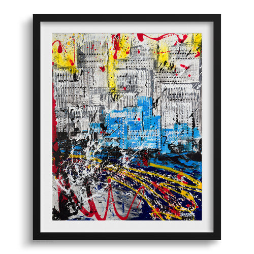 Doug Sharpe Metropolis Abstract Art Print Black Frame