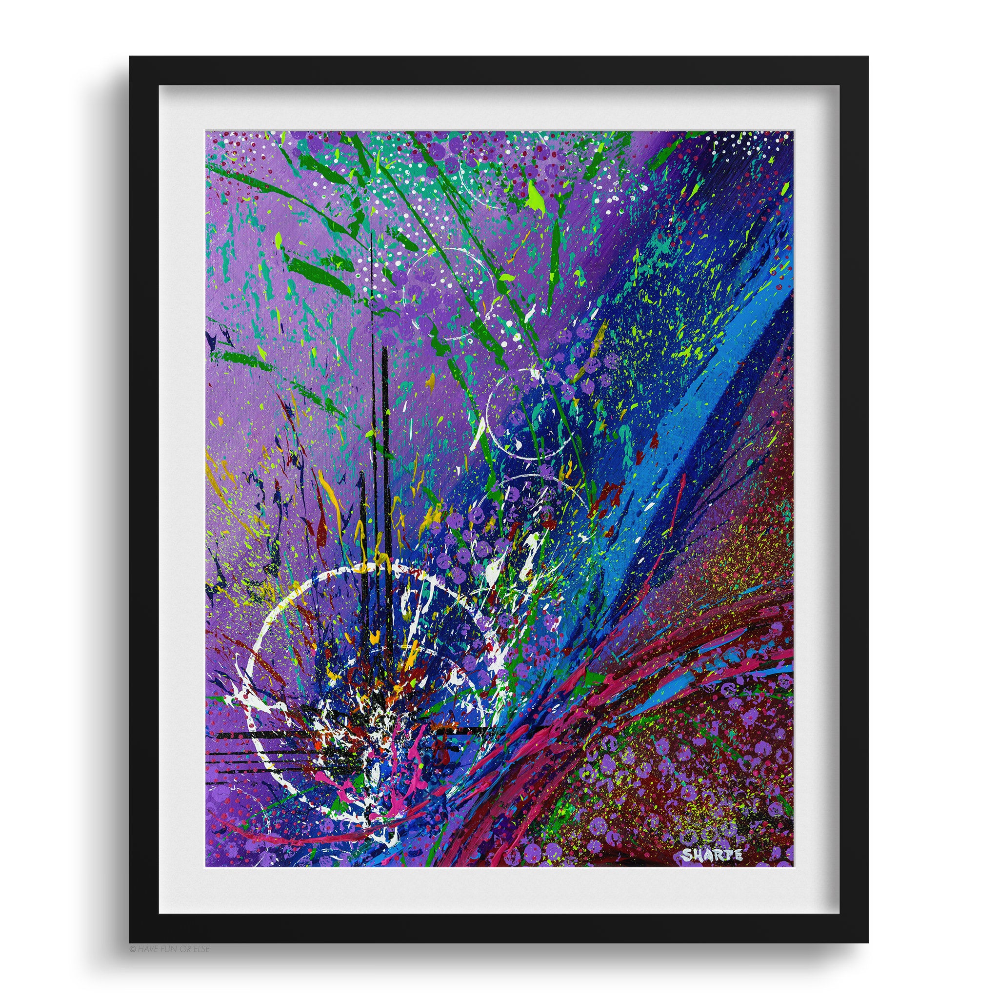Doug Sharpe Neptune Abstract Art Print Black Frame