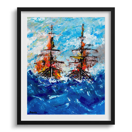 Doug Sharpe Parley Abstract Art Print Black Frame