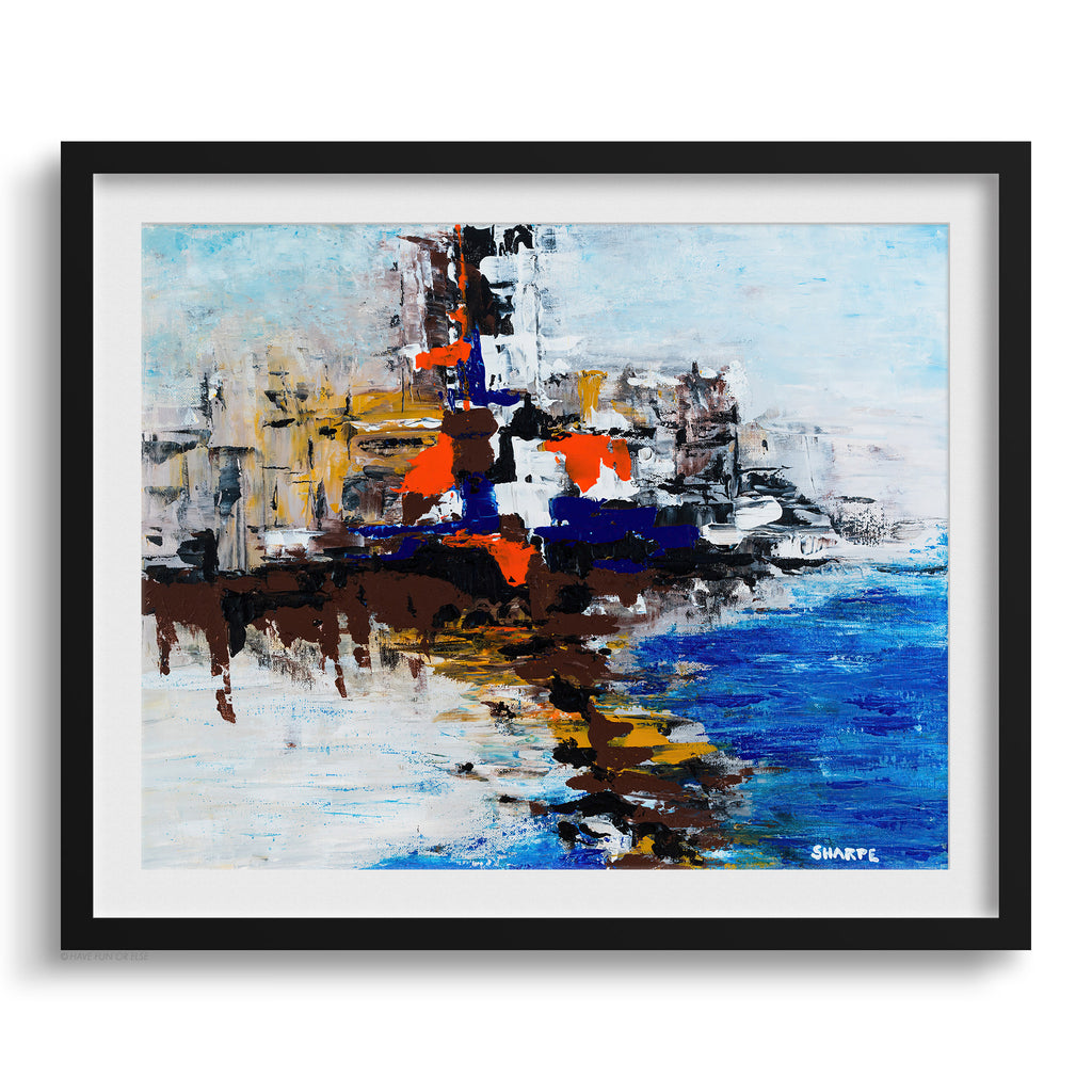 Doug Sharpe Port Abstract Art Print Black Frame