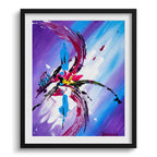 Doug Sharpe Purple Heart Abstract Art Print Black Frame