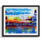 Doug Sharpe Sailboats Abstract Art Print Black Frame