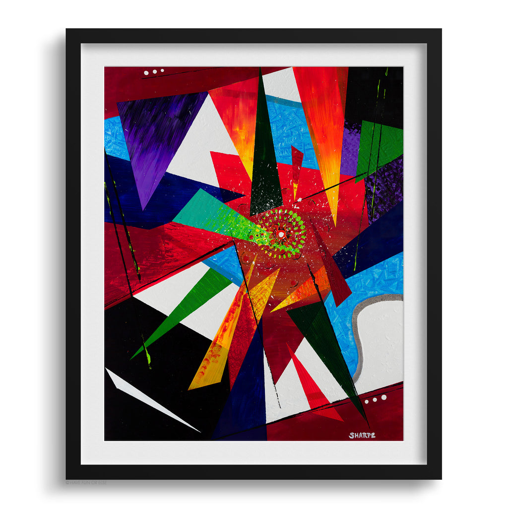 Doug Sharpe Shatter Abstract Art Print Black Frame
