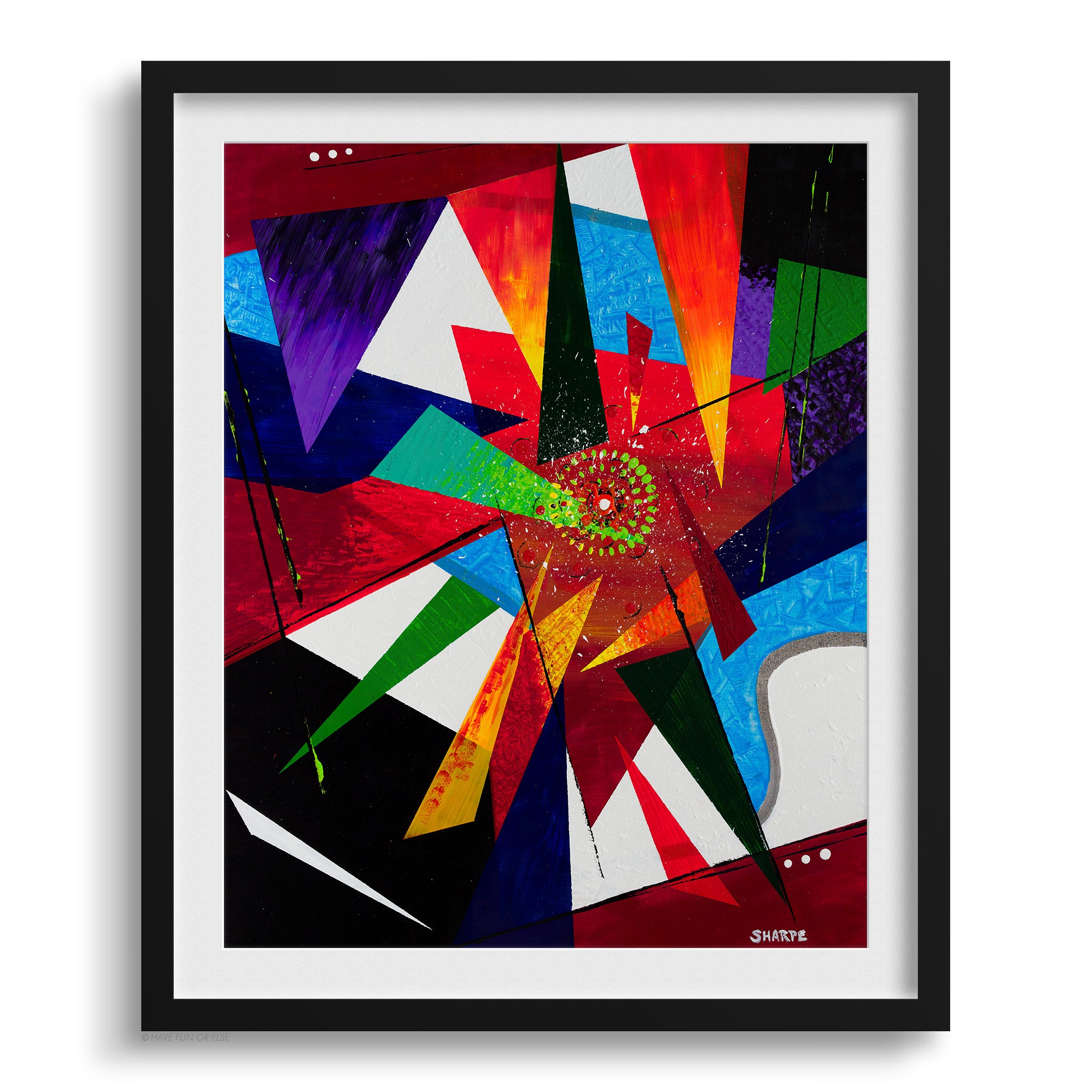Doug Sharpe Shatter Abstract Art Print Black Frame