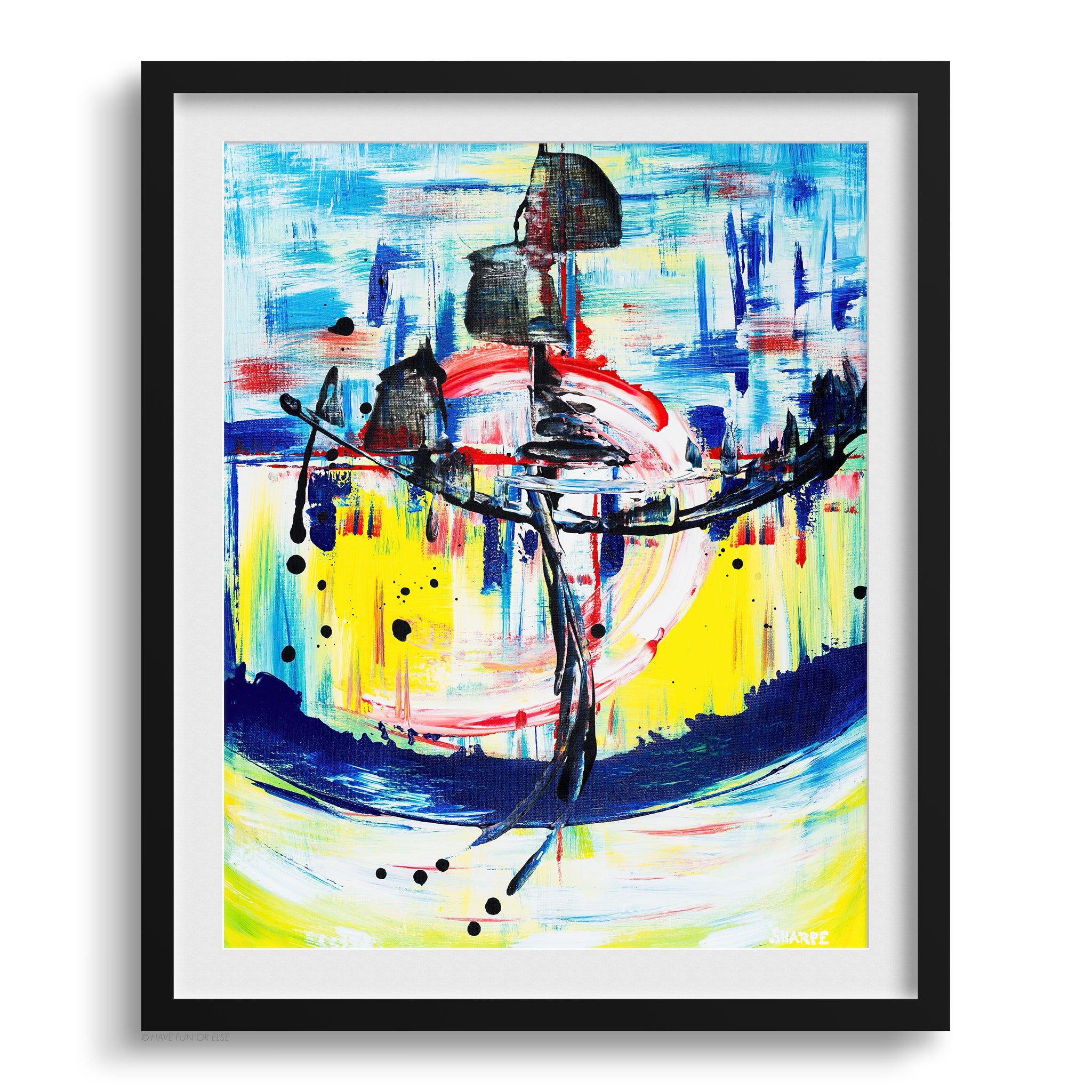 Doug Sharpe Skater Abstract Art Print Black Frame