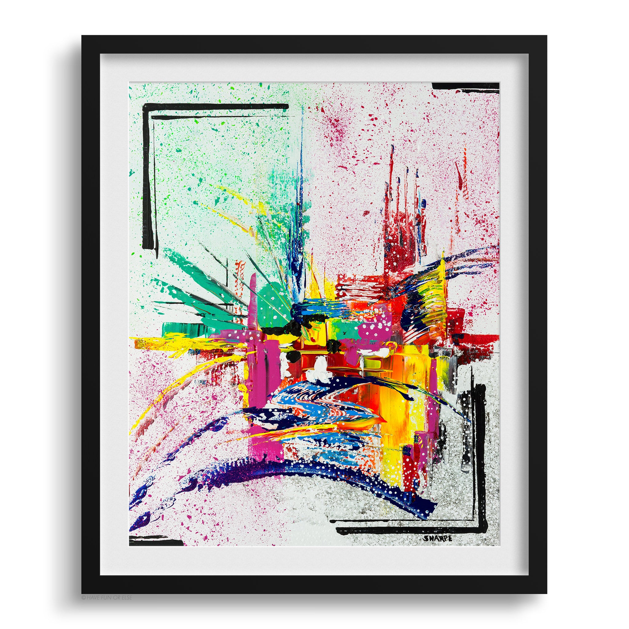 Doug Sharpe Snow Abstract Art Print Black Frame