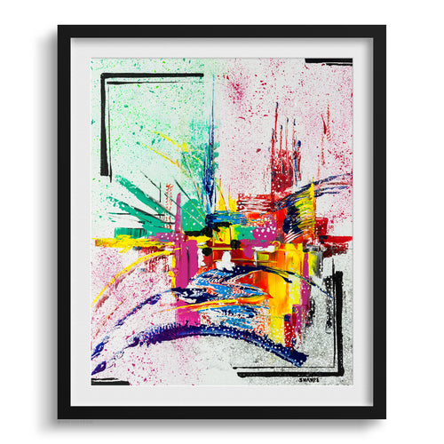 Doug Sharpe Snow Abstract Art Print Black Frame