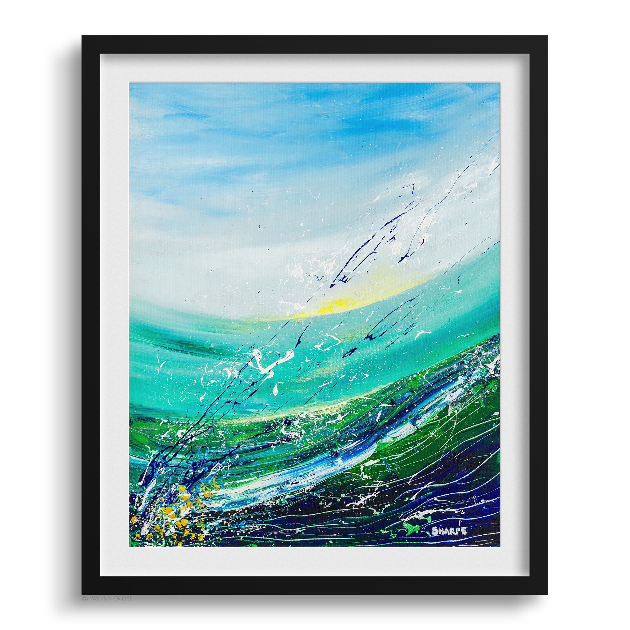Doug Sharpe Sunken Treasure Abstract Art Print Black Frame