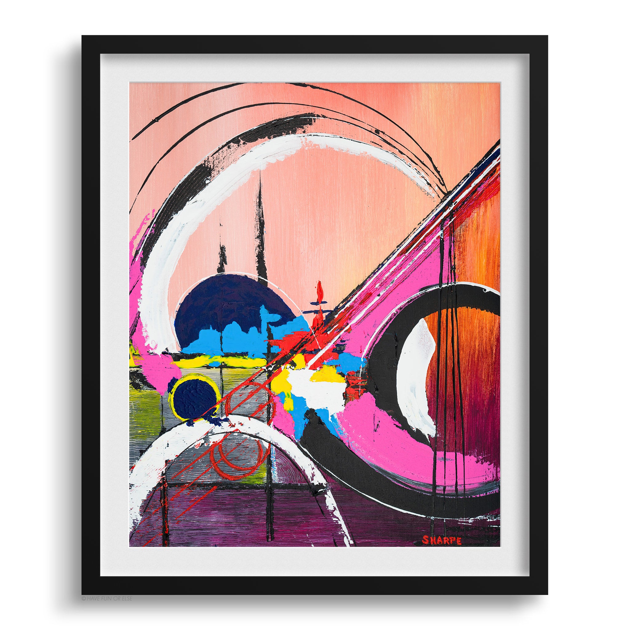 Doug Sharpe Tatooine Abstract Art Print Black Frame