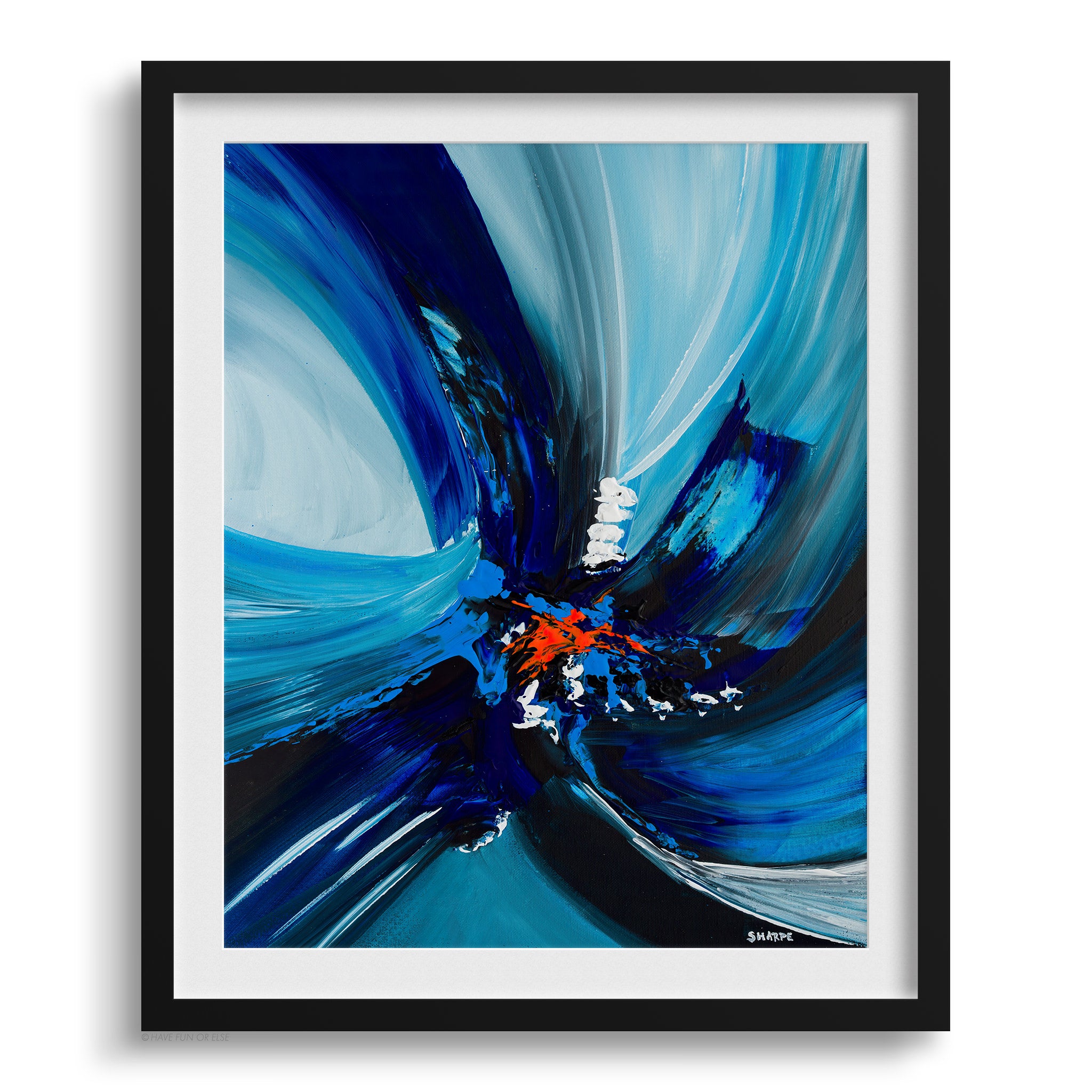 Doug Sharpe Whirl Abstract Art Print Black Frame