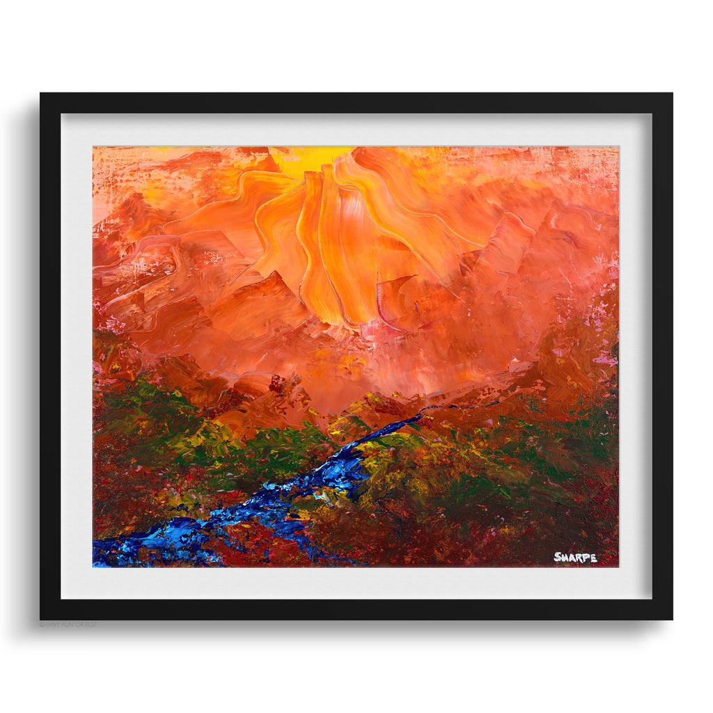 Doug Sharpe Wildfire Abstract Art Print Black Frame